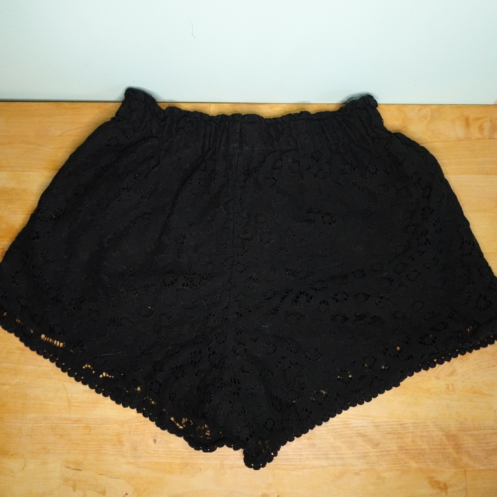 H&M Black Lace Cut Out Shorts
